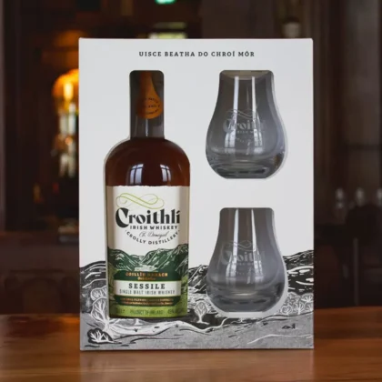 Sessile Oak 70cl & 2 Whiskey Tumblers